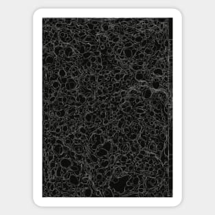 Black and White Ink Pen Lines Soap Bubbles Pattern Sticker